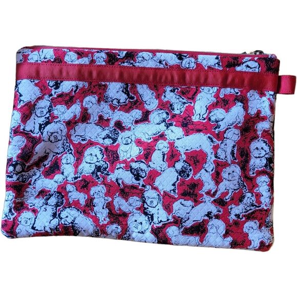 Neiman Marcus Carolina Herrera Puppy Dog Padded Cosmetic Case Travel Bag - Picture 1 of 8